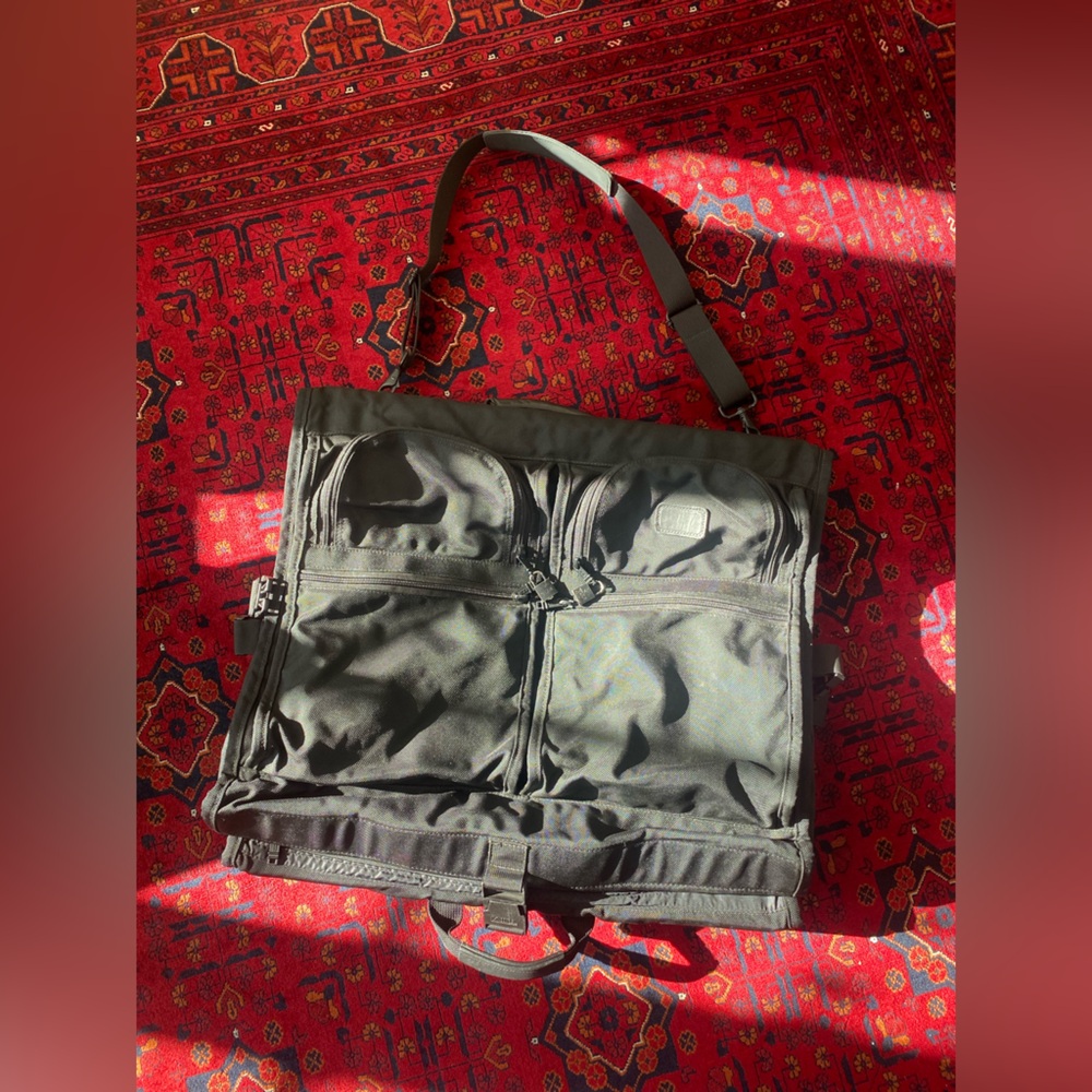 TUMI Black Garment Travel Bag | Classic Ballistic Nylon | Detachable Strap - Picture 13 of 16